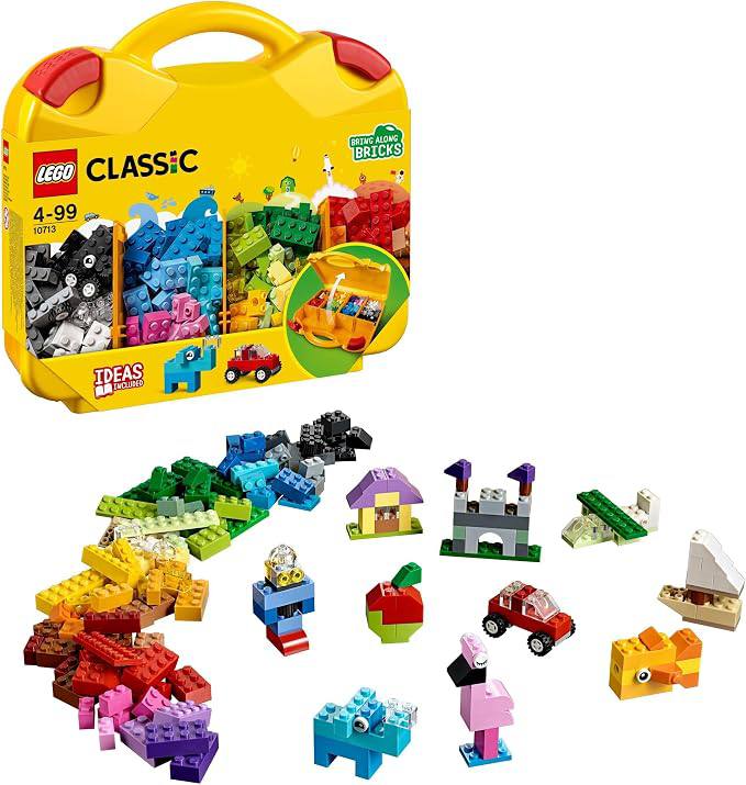 LEGO Classic Creative Suitcase 10713 - Includes Sorting Storage Organizer Case with Fun Colorful Building Bricks, Presch