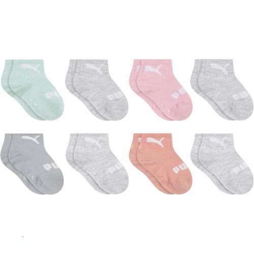 PUMA Baby 8-pack Anklet Socks, Lightweight & Comfort-toe