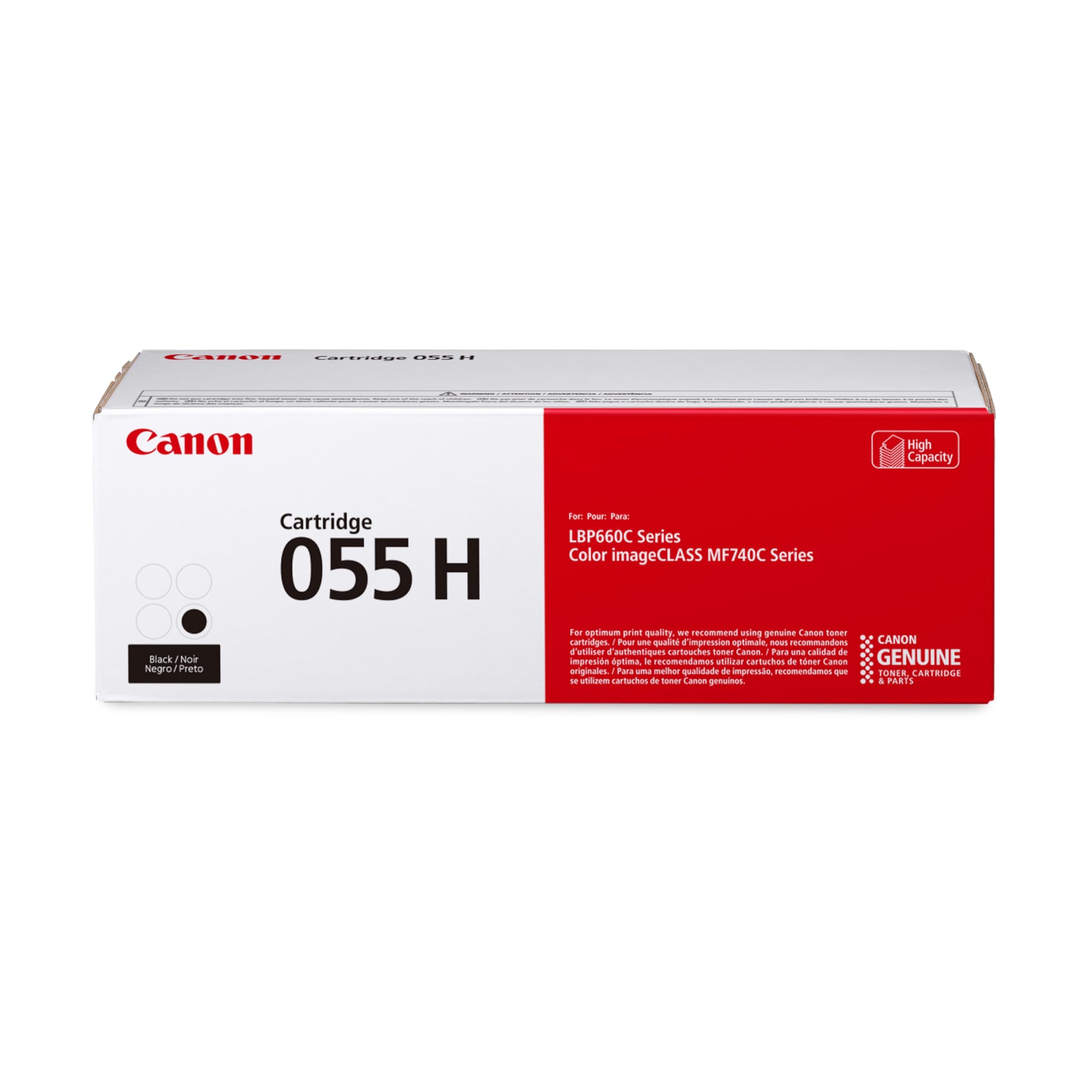 Canon Genuine 055 Black Toner Cartridge High Capacity Compatible with LBP664Cdw
