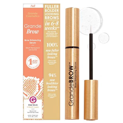 Grande Cosmetics GrandeBROW Brow Enhancing Serum For Fuller, Bolder, Looking Eyebrows - Brow Serum With Vitamins, Peptid