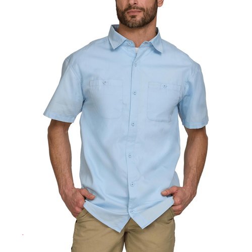 Wrangler Men's Big and Tall Short Sleeve Poplin Button Up Shirt Relaxed