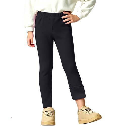 Girls Fleece Lined Leggings Winter Thermal Tights Pants Stretchy Leggings