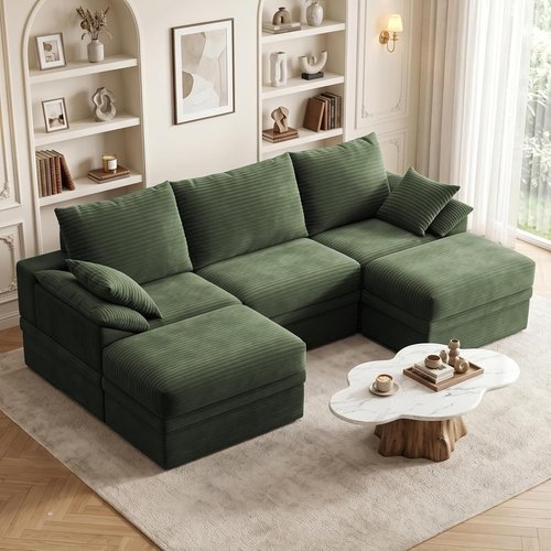 107" Modular Sectional Sofa Boneless Couch with Storage