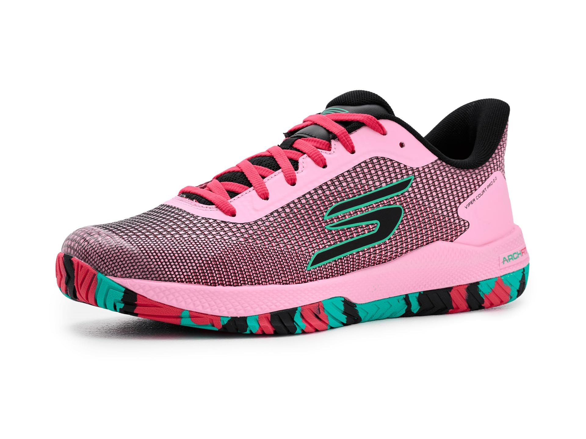 Skechers Men's Pickleball Viper Court Pro 2.0 Sneaker, Pink/Black