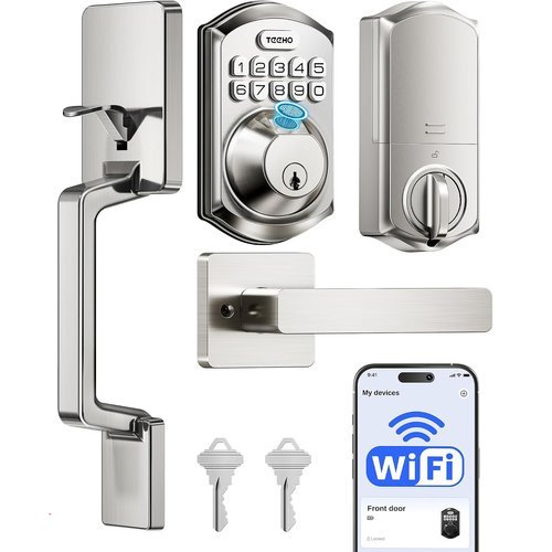 TEEHO TE012W-H WiFi Fingerprint Door Locks for Front Door