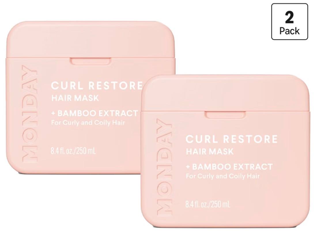 MONDAY HAIRCARE CURL RESTORE Hair Mask with Bamboo Extract, Coconut Oil & Shea Butter for Curls & Coils of all types 250