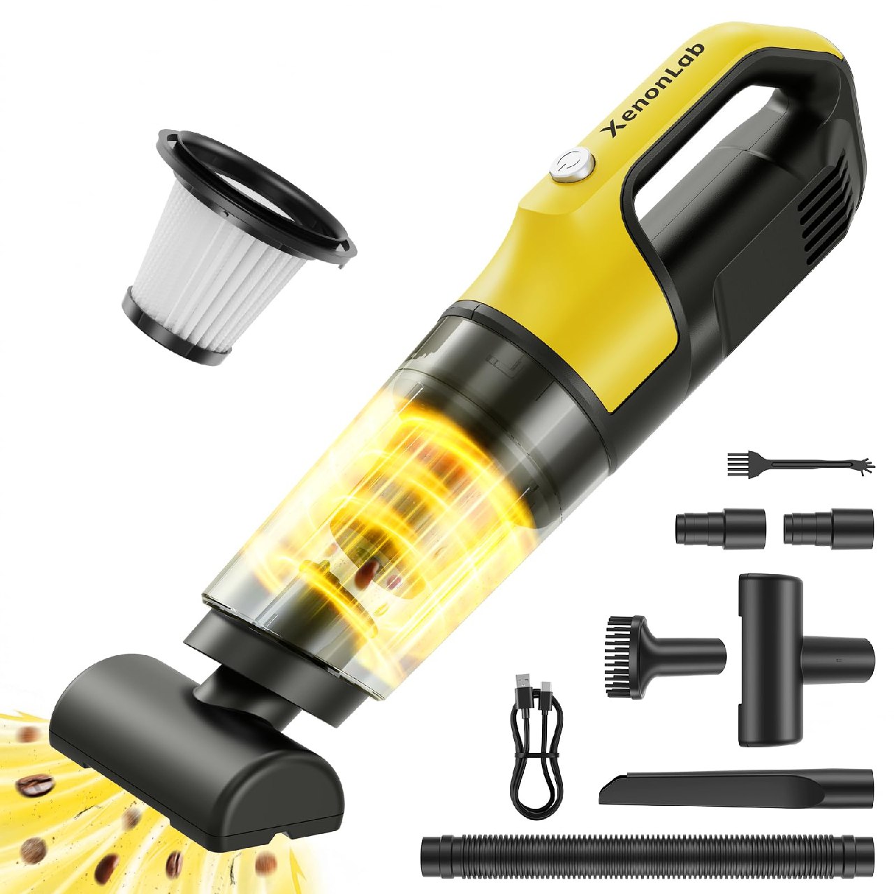 XenonLab Handheld Vacuum Cordless 1.1 Pounds Car Vac 10000PA Hand Held Vacuums 4