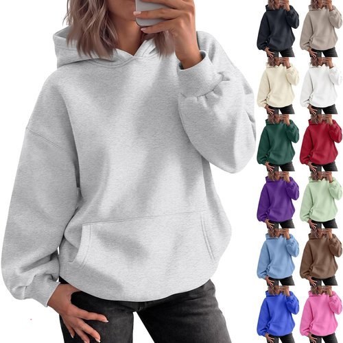 Oversized Hoodies for Women Plain Cute Y2K Preppy Fall Fleece Pullover