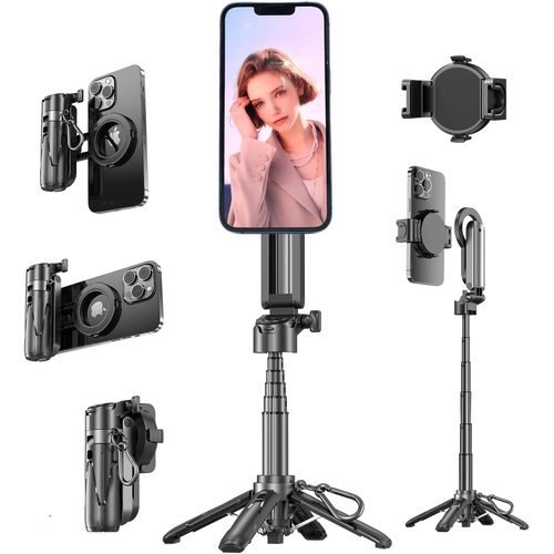 Magnetic Mini Selfie Stick Tripod Compatible with MagSafe for iPhone
