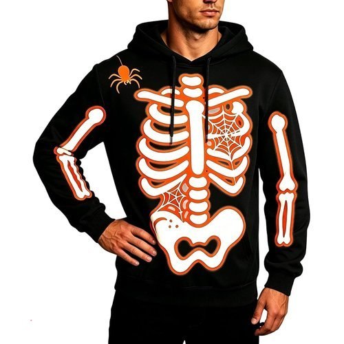 Hoodies for Men Vintage Print Pullover Sweatshirt Fall Y2k Casual Long Sleeve