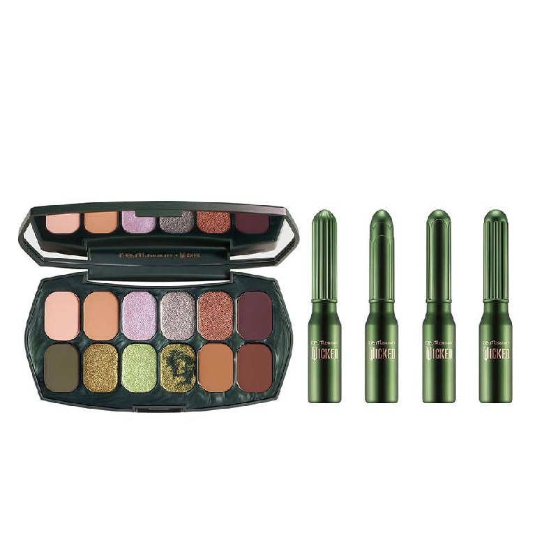 r.e.m. beauty Wicked: For Good | Ozian Forest Eyeshadow & Emerald City Eyeliner Duo | 12-Shade Palette + 4 Metallic Line