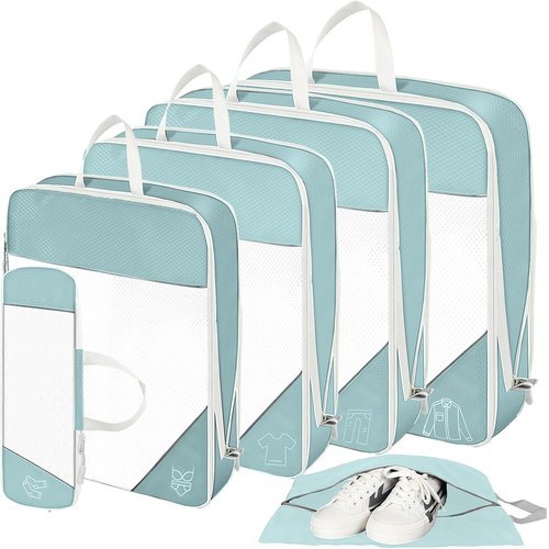 Compression Packing Cubes for Suitcases 6 Set Travel Luggage Organizer