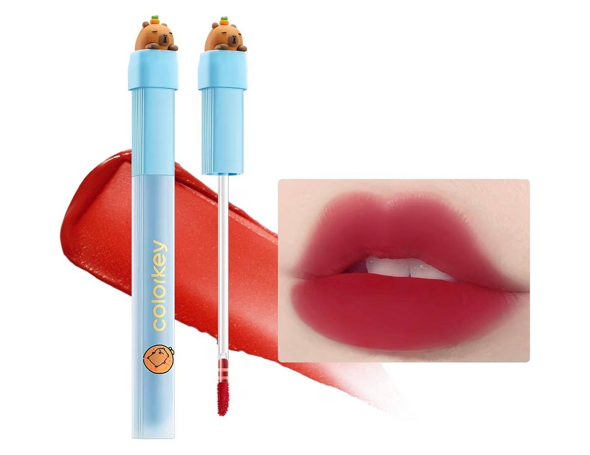 COLORKEY Capybara Airy Lip Lacquer, Matte Velvet Lipstick, Non-Sticky Long-Lasting, Waterproof Low Saturation Foggy Fini