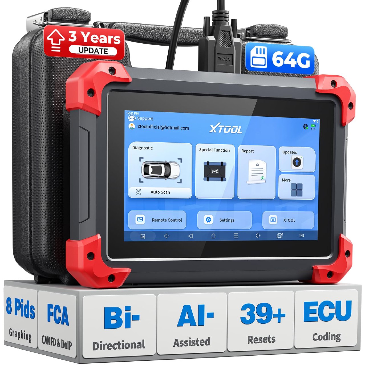 XTOOL D7 Bidirectional Scan Tool, 39+ Resets