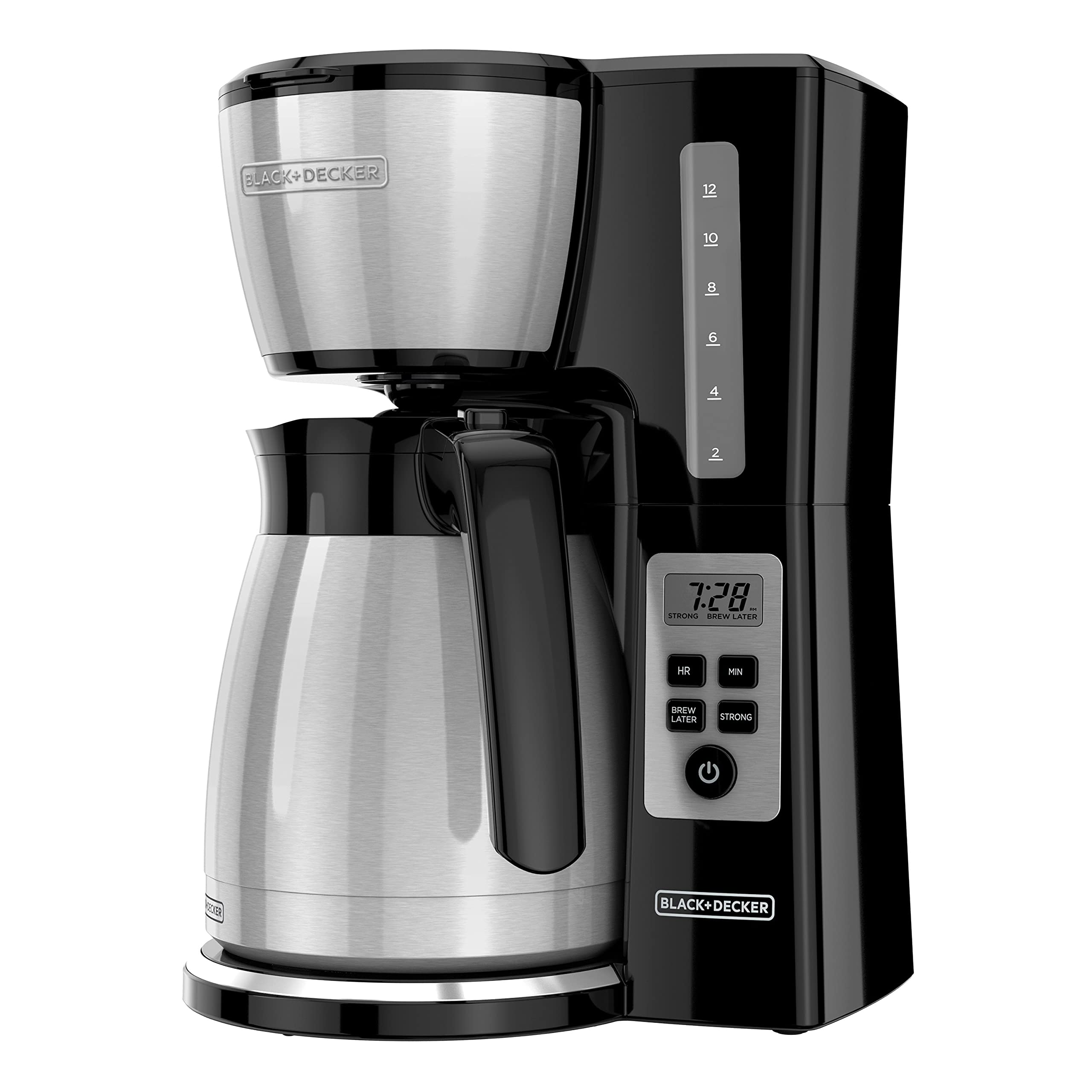BLACK+DECKER 12 Cup Thermal Programmable Coffee Maker with Brew Strength and VORTEX Technology