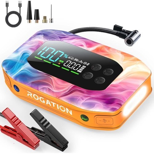 2000A Jump Starter with Air Compressor, Portable Car Battery Jump Starter