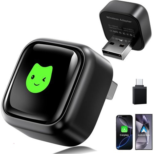 enlik 2026 Wireless CarPlay Adapter for iPhone & Android Auto